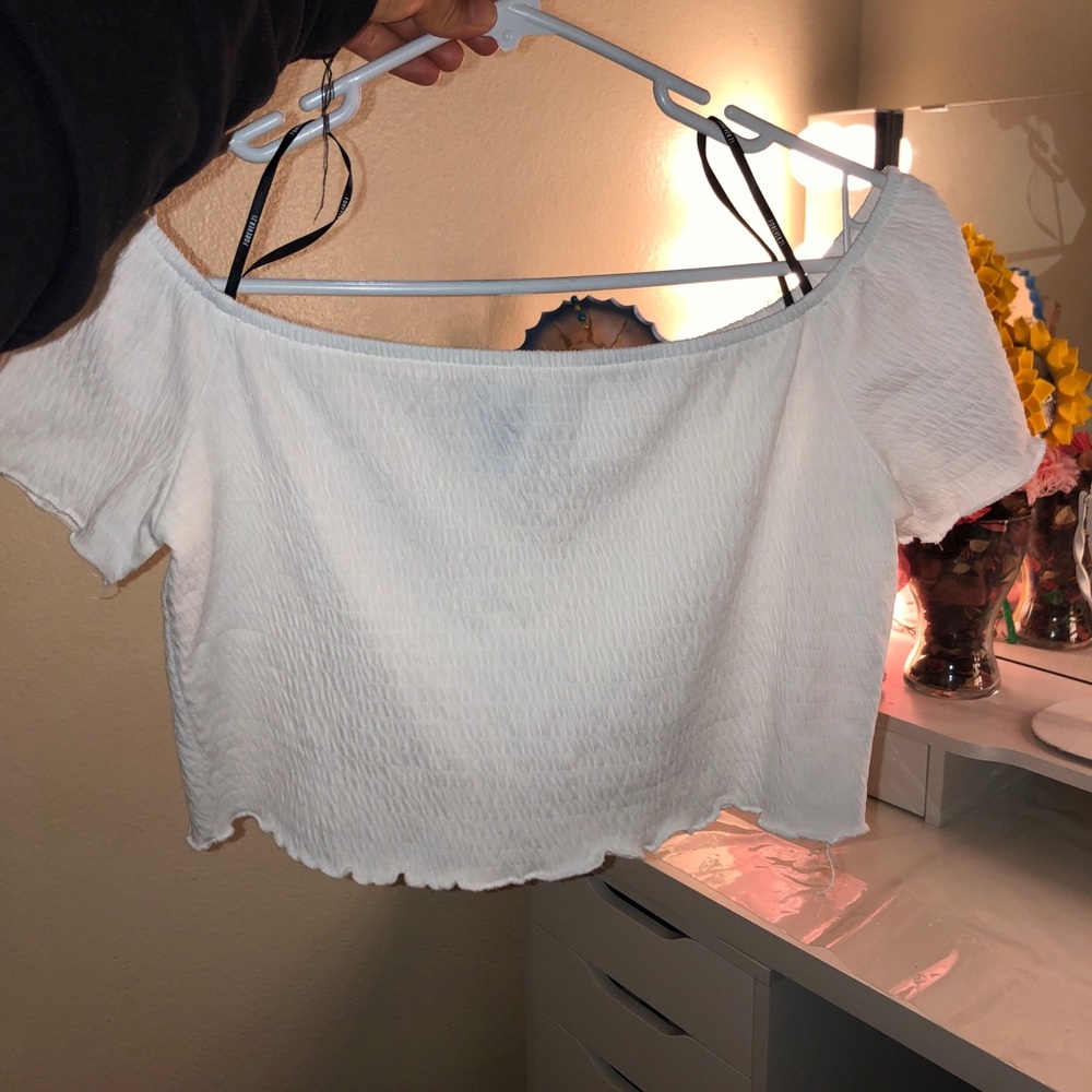 White cropped top